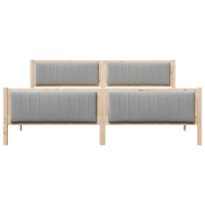 Sengestel Brun og lys grå 200 x 200 cm Massivt fyrretræ