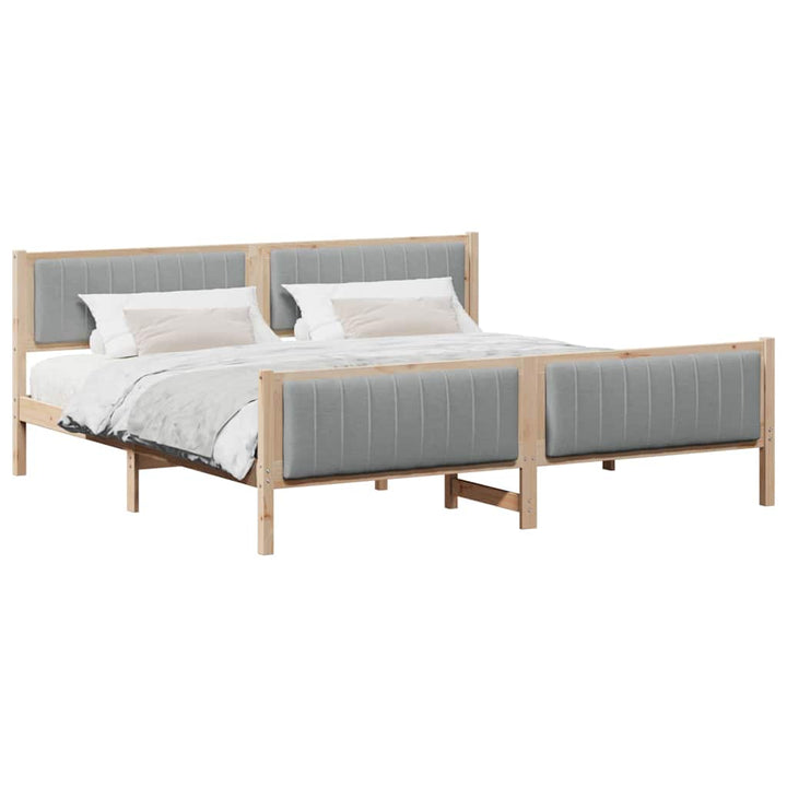 Sengestel Brun og lys grå 200 x 200 cm Massivt fyrretræ