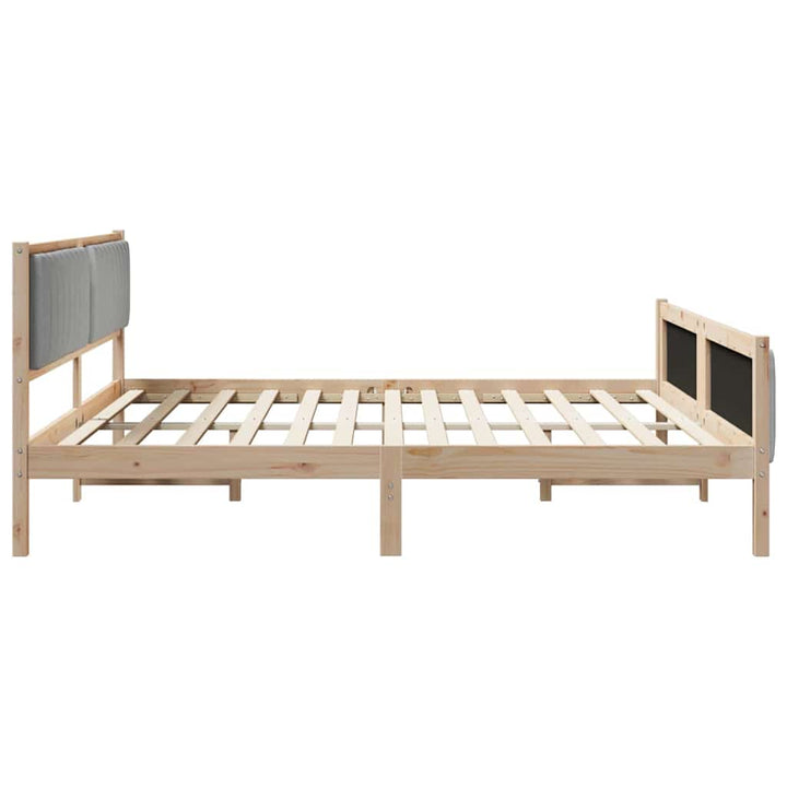 Sengestel Brun og lys grå 200 x 200 cm Massivt fyrretræ