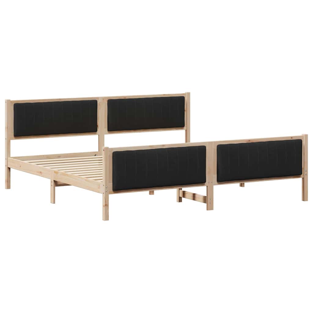 Sengestel Brun og sort 200 x 200 cm Massivt fyrretræ