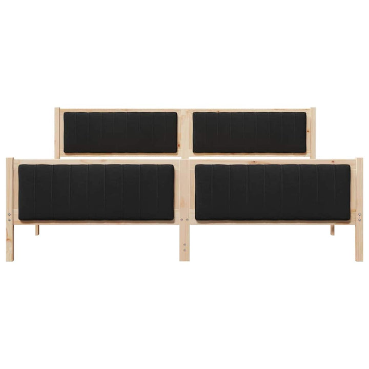 Sengestel Brun og sort 200 x 200 cm Massivt fyrretræ