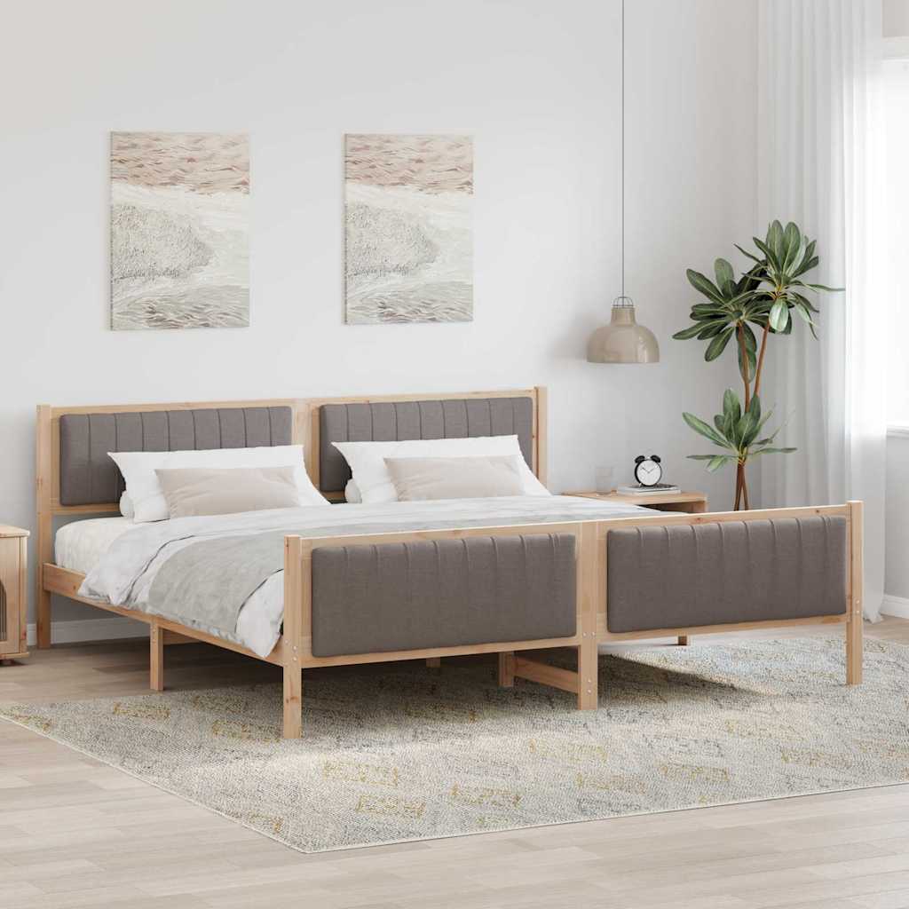Sengestel Brun og taupe 200 x 200 cm Massivt fyrretræ