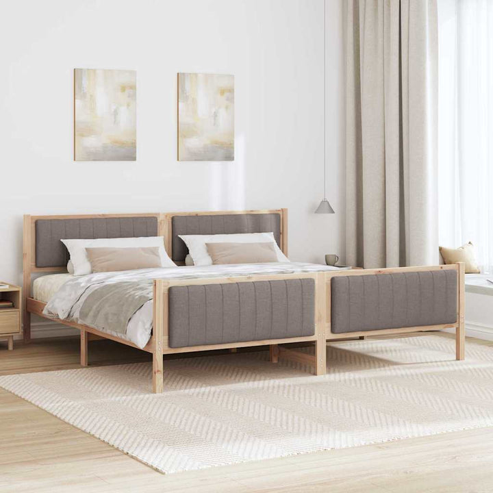 Sengestel Brun og taupe 200 x 200 cm Massivt fyrretræ