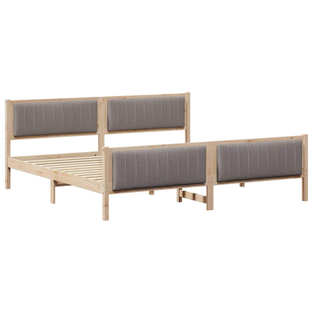 Sengestel Brun og taupe 200 x 200 cm Massivt fyrretræ