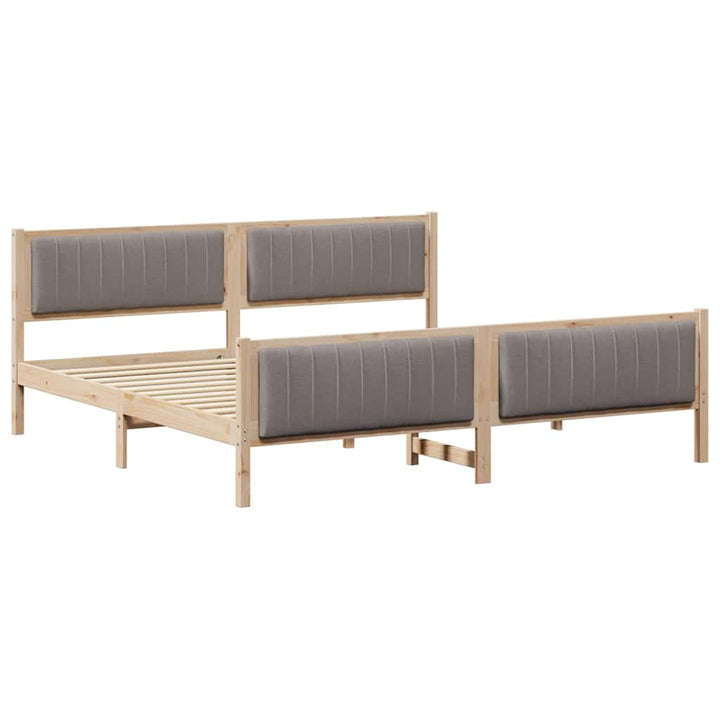Sengestel Brun og taupe 200 x 200 cm Massivt fyrretræ