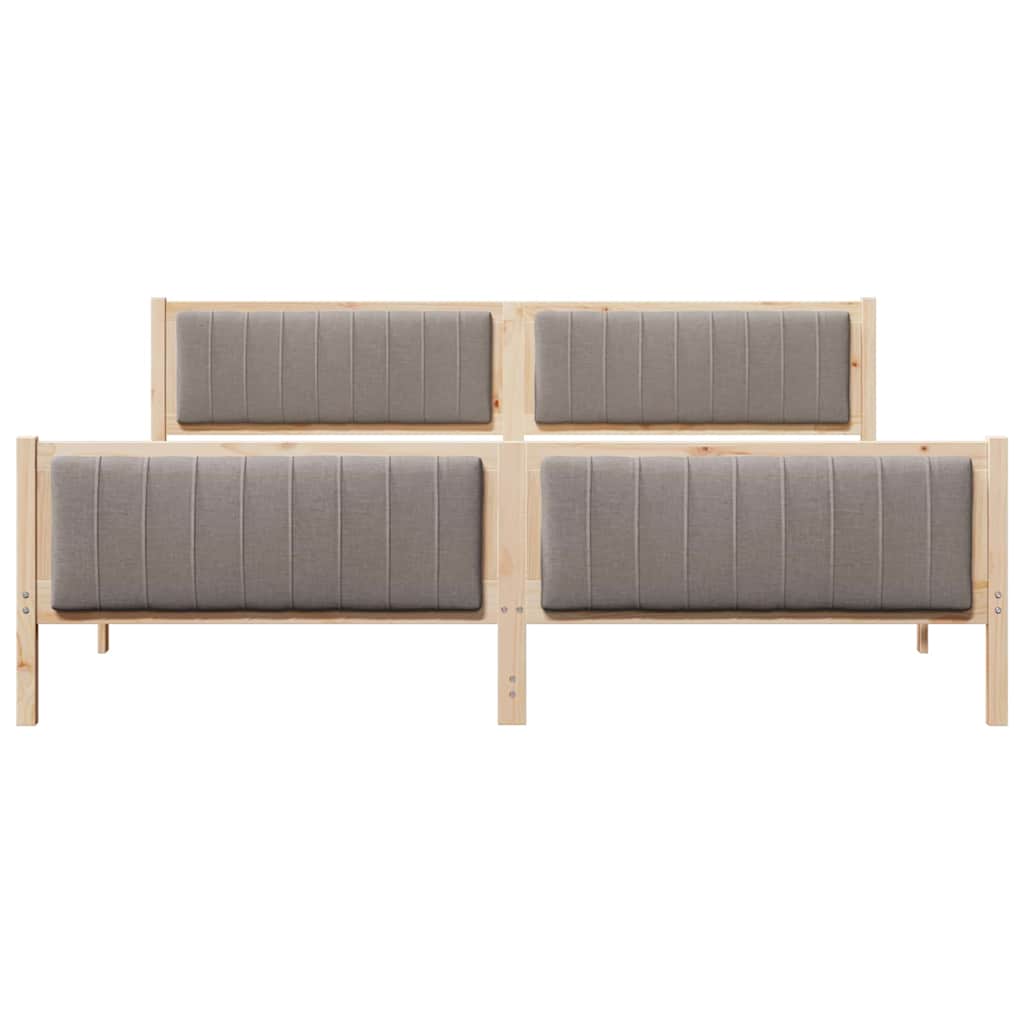 Sengestel Brun og taupe 200 x 200 cm Massivt fyrretræ