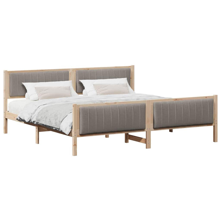 Sengestel Brun og taupe 200 x 200 cm Massivt fyrretræ