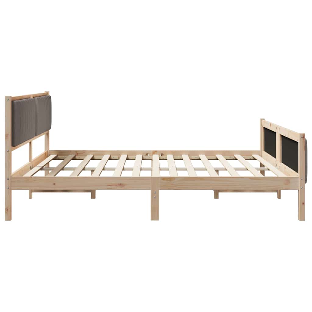 Sengestel Brun og taupe 200 x 200 cm Massivt fyrretræ