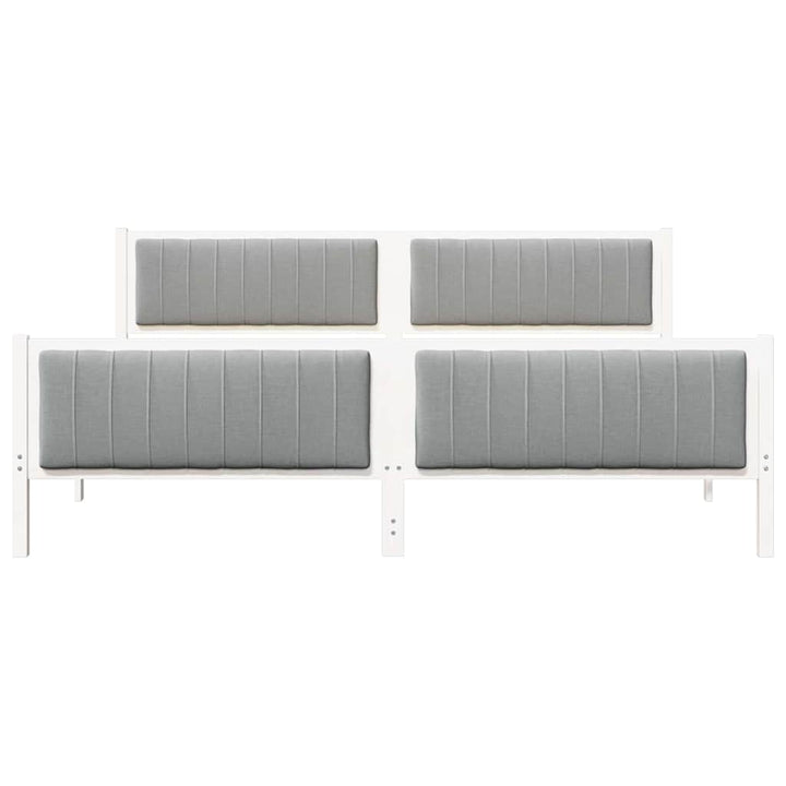 Sengestel Hvid og lys grå 200 x 200 cm Massivt fyrretræ
