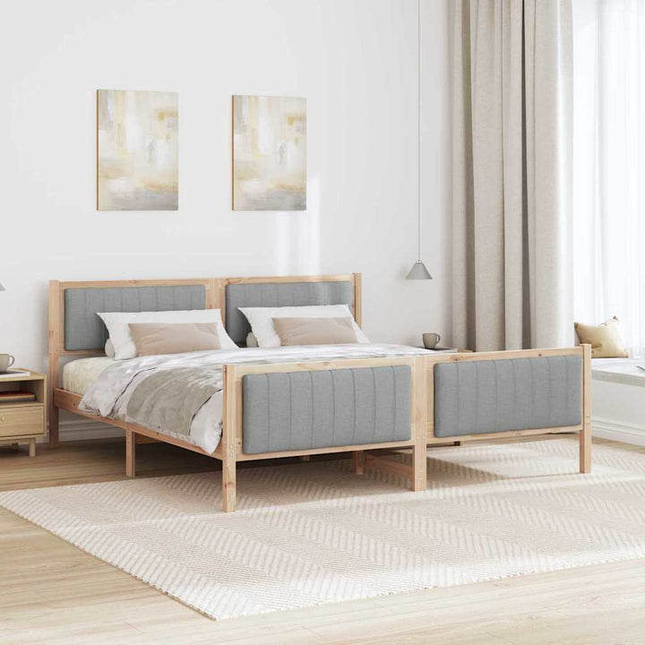 Sengestel Brun og lys grå 180 x 200 cm Massivt fyrretræ