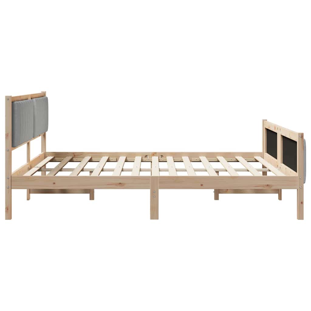 Sengestel Brun og lys grå 180 x 200 cm Massivt fyrretræ