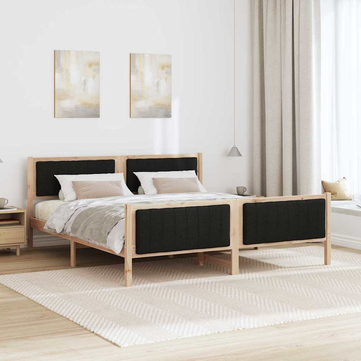 Sengestel Brun og sort 180 x 200 cm Massivt fyrretræ