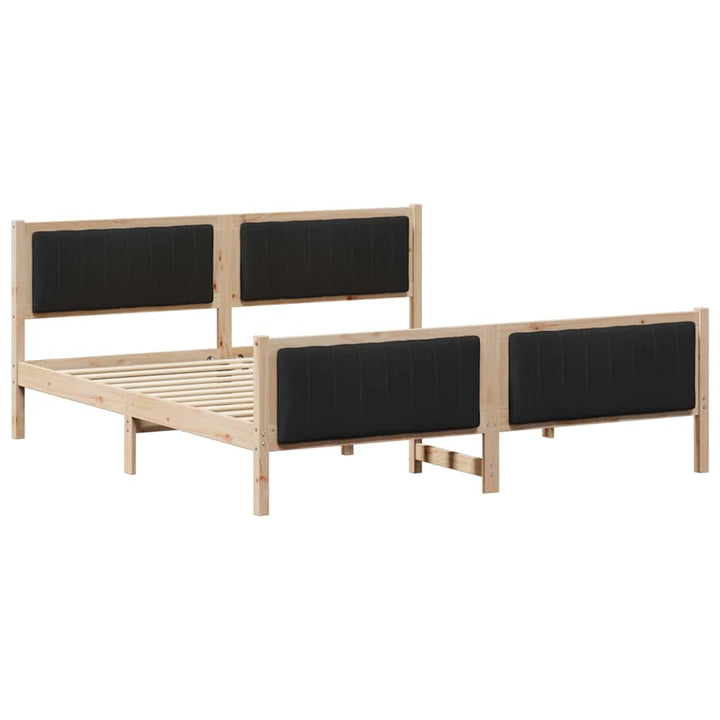 Sengestel Brun og sort 180 x 200 cm Massivt fyrretræ