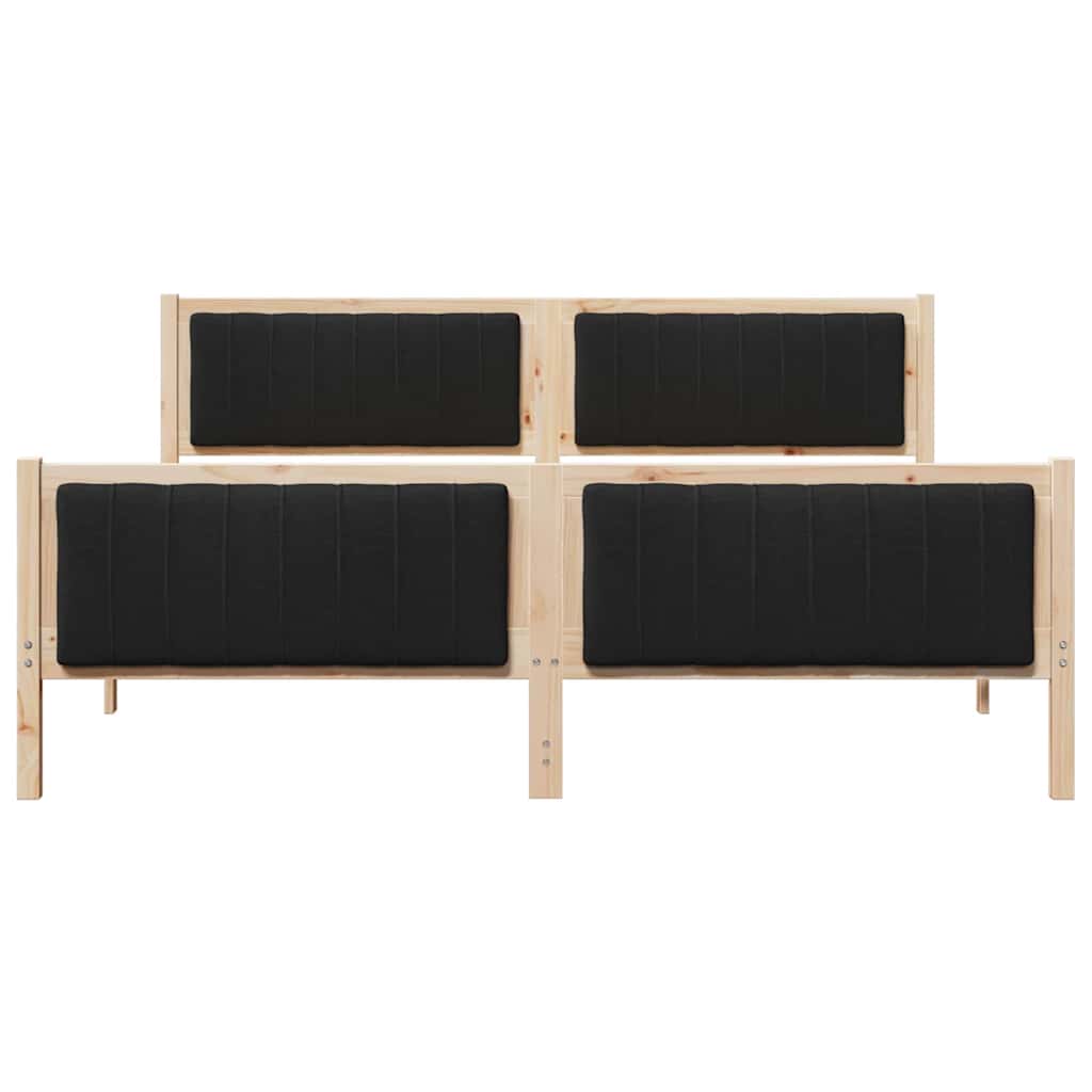 Sengestel Brun og sort 180 x 200 cm Massivt fyrretræ