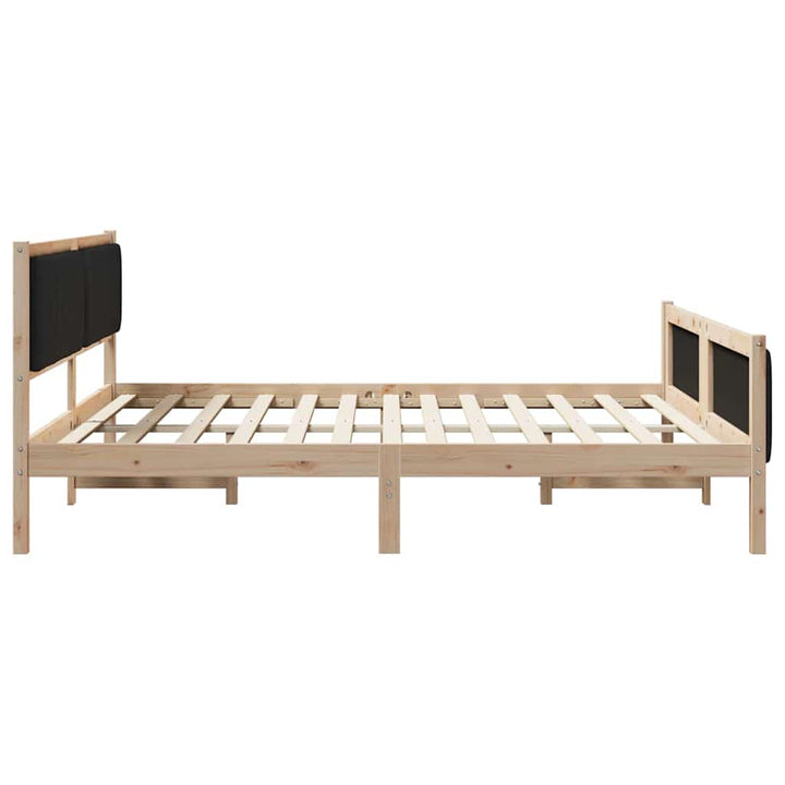 Sengestel Brun og sort 180 x 200 cm Massivt fyrretræ