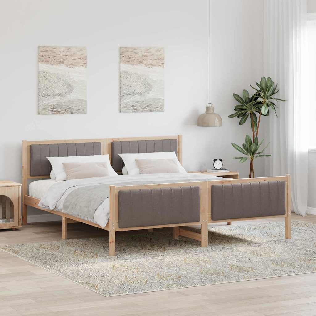 Sengestel Brun og taupe 180 x 200 cm Massivt fyrretræ