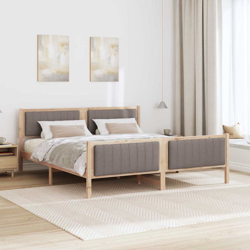 Sengestel Brun og taupe 180 x 200 cm Massivt fyrretræ