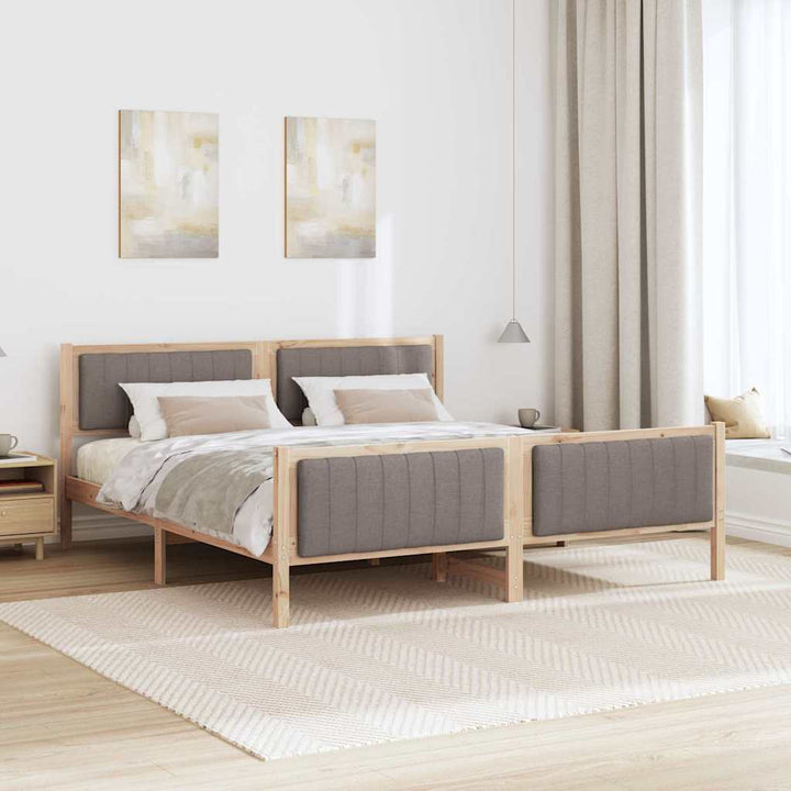 Sengestel Brun og taupe 180 x 200 cm Massivt fyrretræ