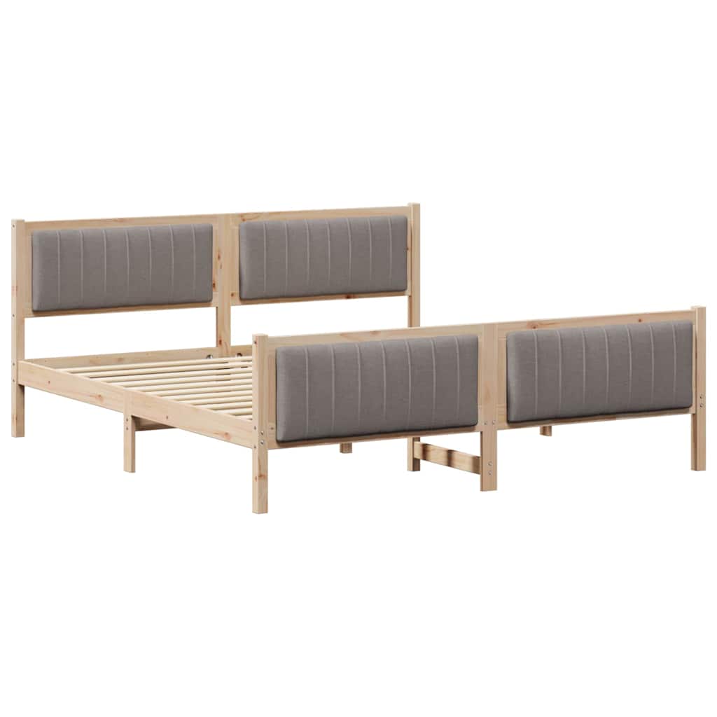 Sengestel Brun og taupe 180 x 200 cm Massivt fyrretræ