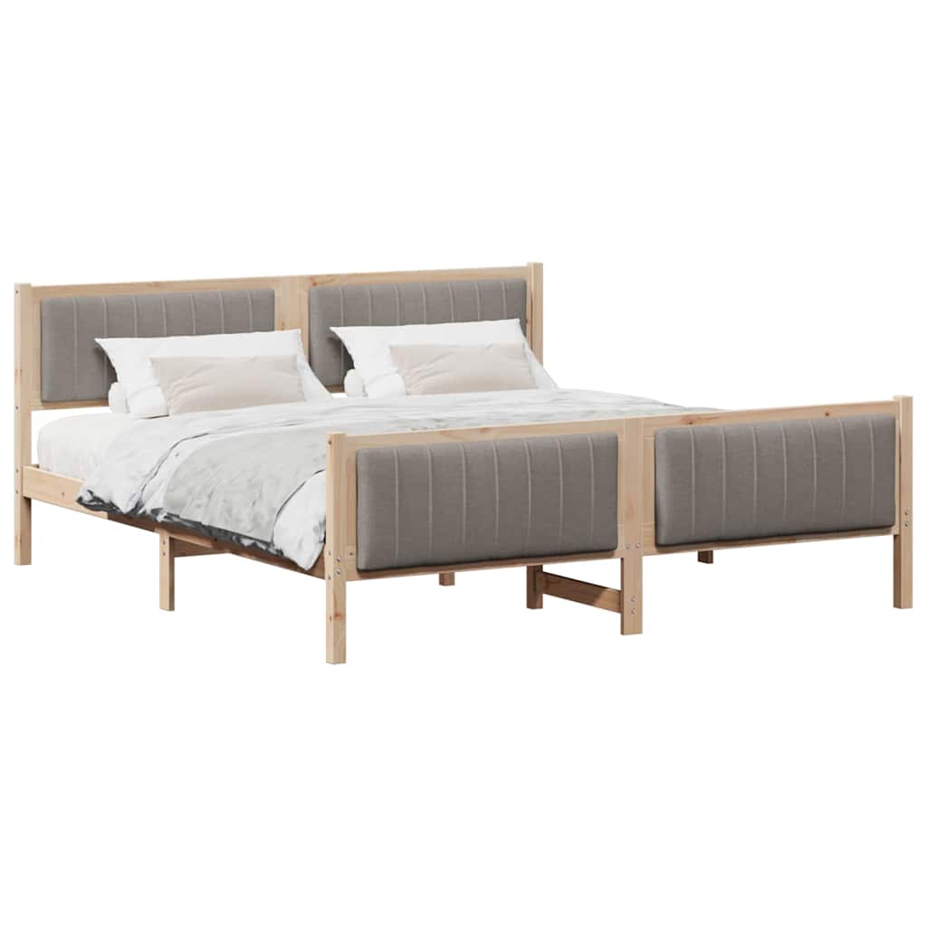 Sengestel Brun og taupe 180 x 200 cm Massivt fyrretræ