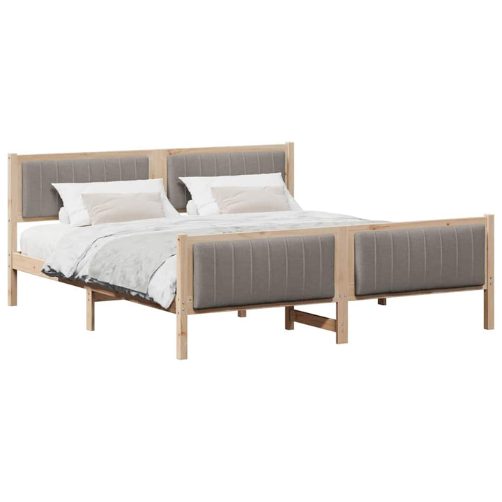 Sengestel Brun og taupe 180 x 200 cm Massivt fyrretræ