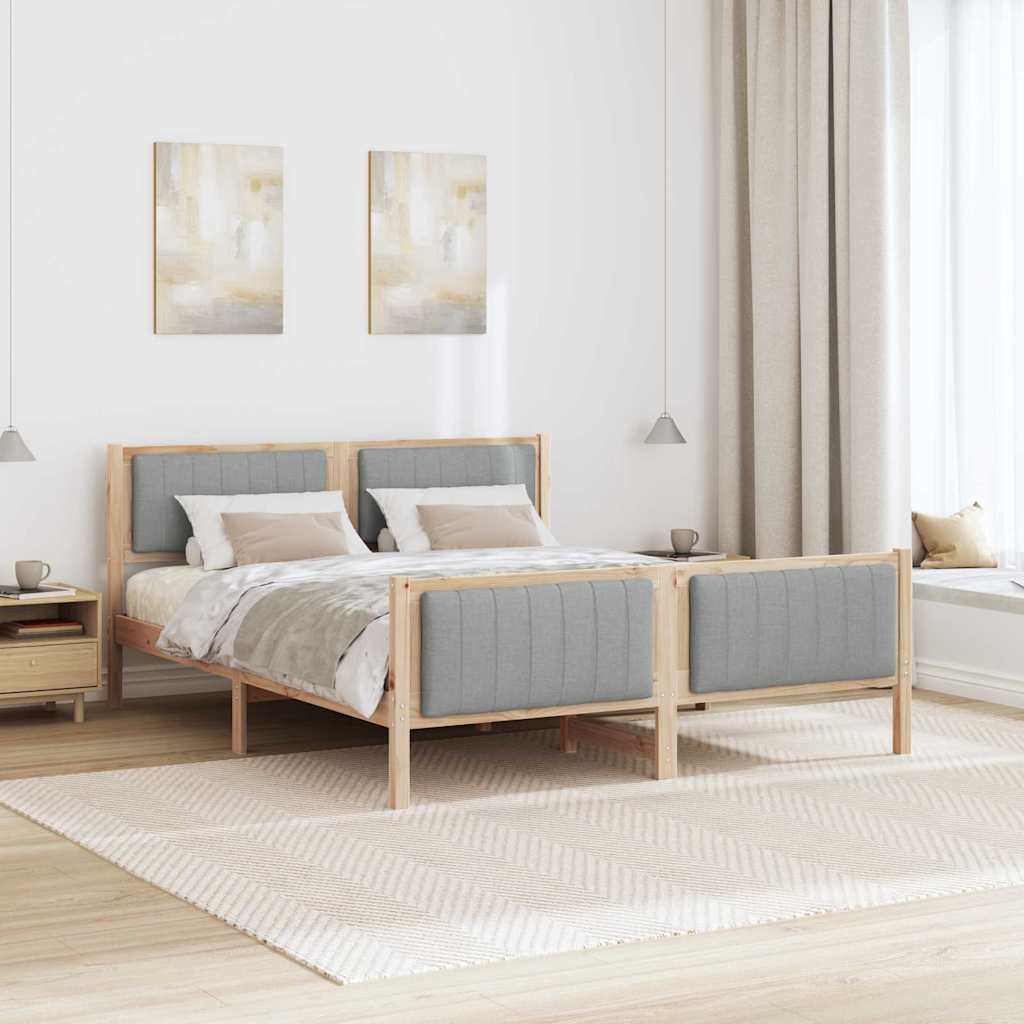 Sengestel Brun og lys grå 160 x 200 cm Massivt fyrretræ