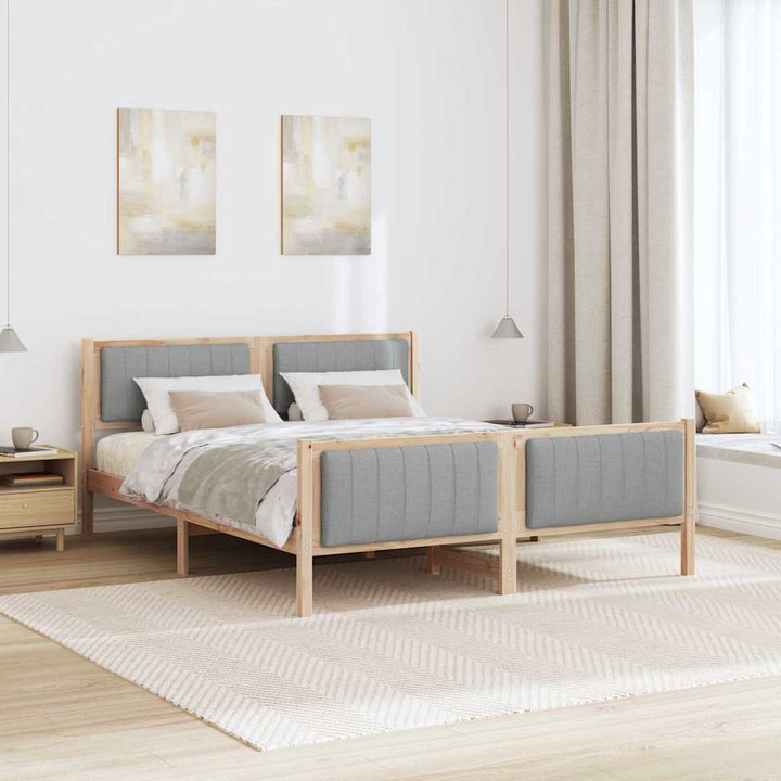 Sengestel Brun og lys grå 160 x 200 cm Massivt fyrretræ