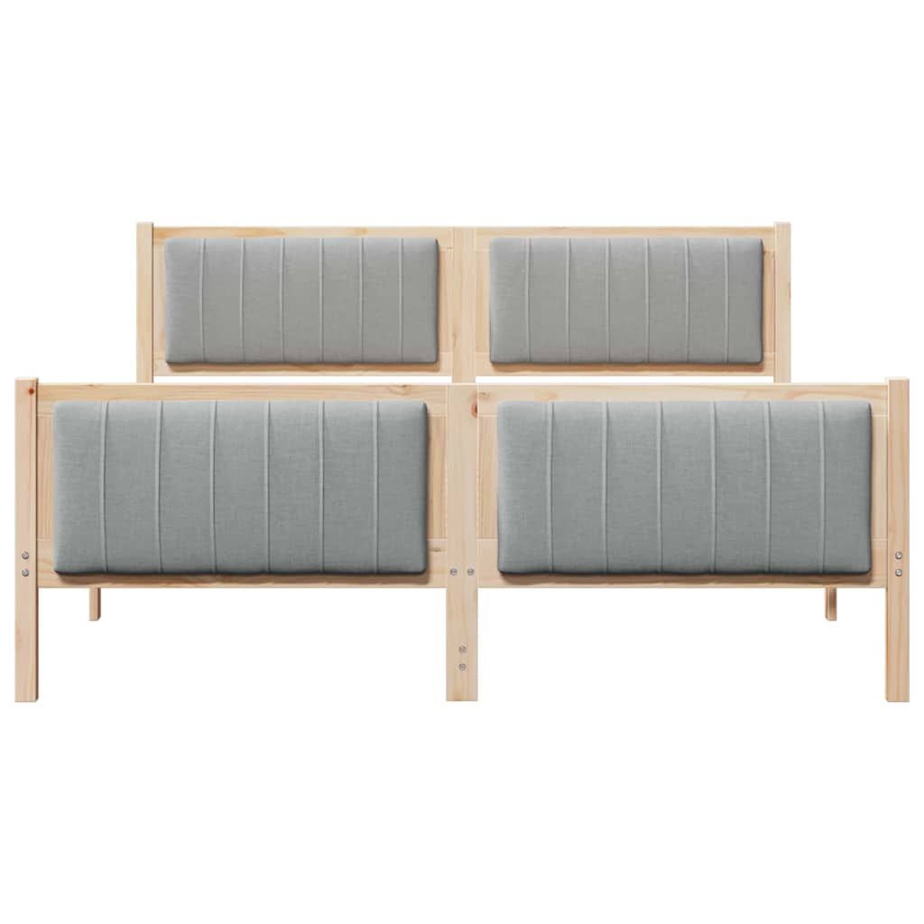 Sengestel Brun og lys grå 160 x 200 cm Massivt fyrretræ