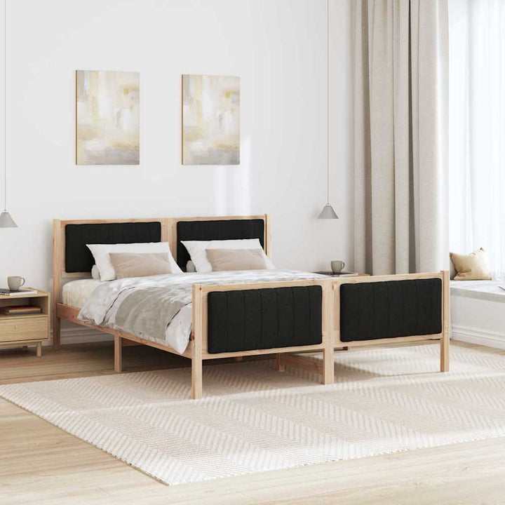 Sengestel Brun og sort 160 x 200 cm Massivt fyrretræ