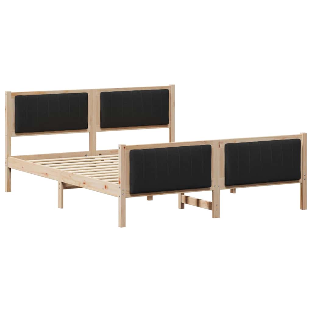 Sengestel Brun og sort 160 x 200 cm Massivt fyrretræ