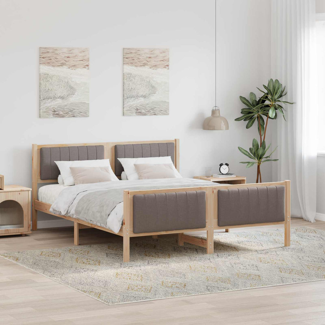 Sengestel Brun og taupe 160 x 200 cm Massivt fyrretræ