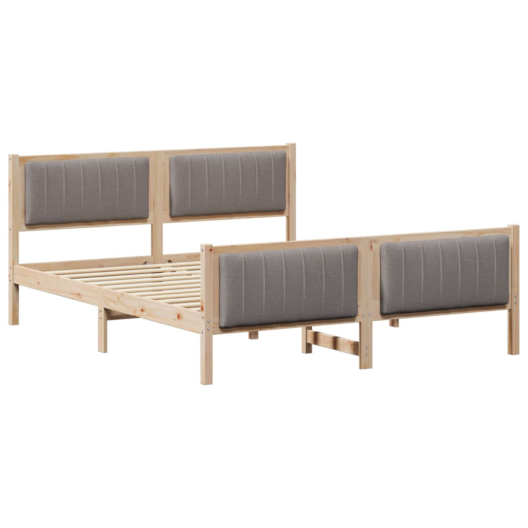 Sengestel Brun og taupe 160 x 200 cm Massivt fyrretræ