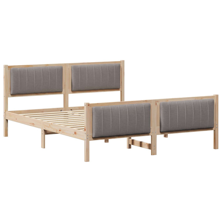 Sengestel Brun og taupe 160 x 200 cm Massivt fyrretræ