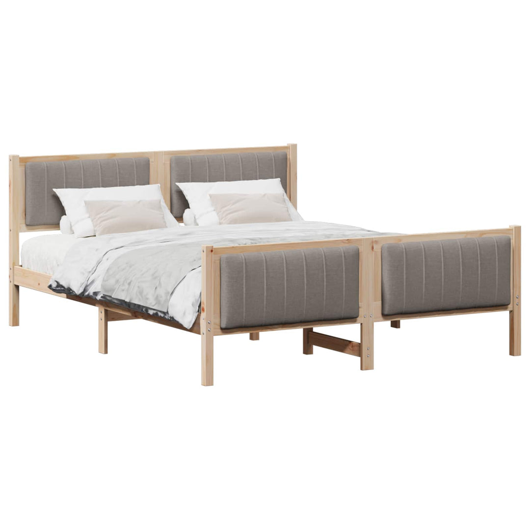 Sengestel Brun og taupe 160 x 200 cm Massivt fyrretræ