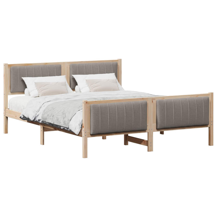 Sengestel Brun og taupe 160 x 200 cm Massivt fyrretræ
