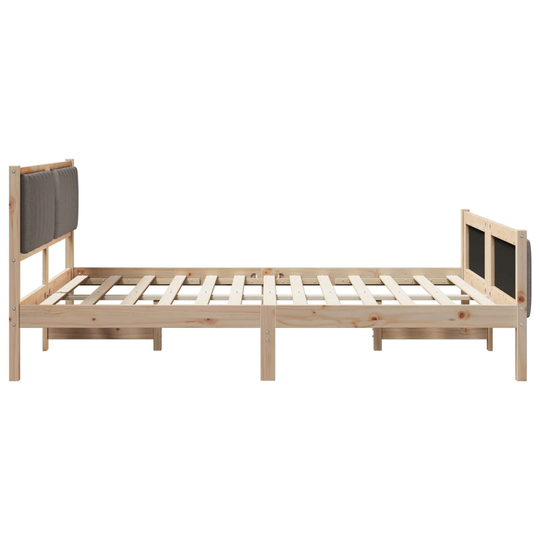 Sengestel Brun og taupe 160 x 200 cm Massivt fyrretræ