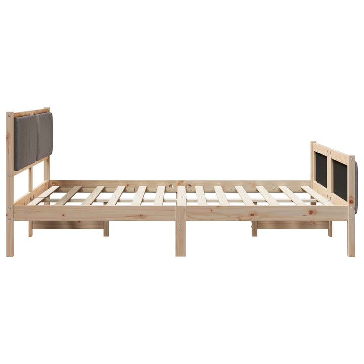 Sengestel Brun og taupe 160 x 200 cm Massivt fyrretræ