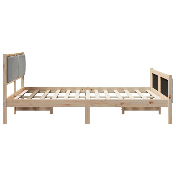 Sengestel Brun og lys grå 150 x 200 cm Massivt fyrretræ