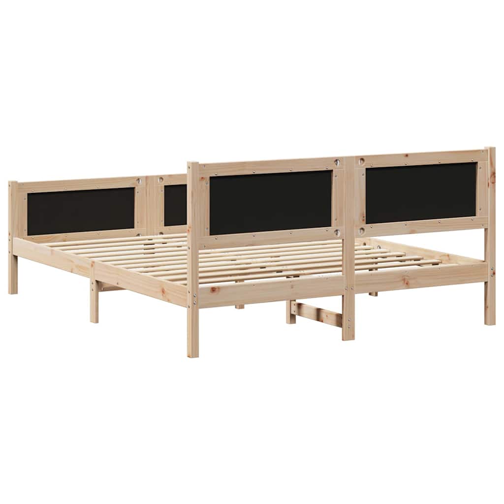 Sengestel brun og mørkegrå 150 x 200 cm Massivt fyrretræ