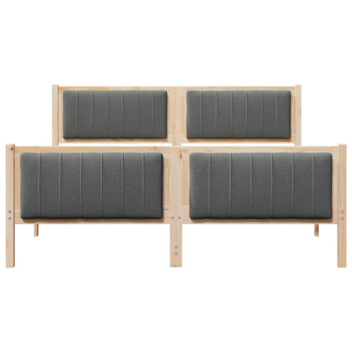 Sengestel brun og mørkegrå 150 x 200 cm Massivt fyrretræ