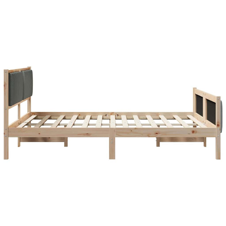Sengestel brun og mørkegrå 150 x 200 cm Massivt fyrretræ