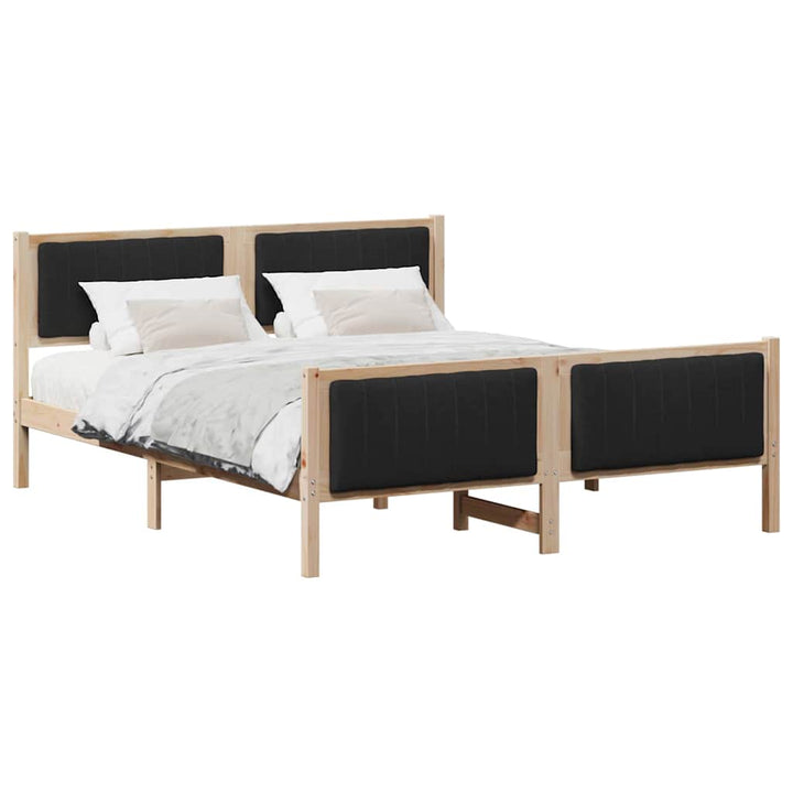 Sengestel Brun og sort 150 x 200 cm Massivt fyrretræ