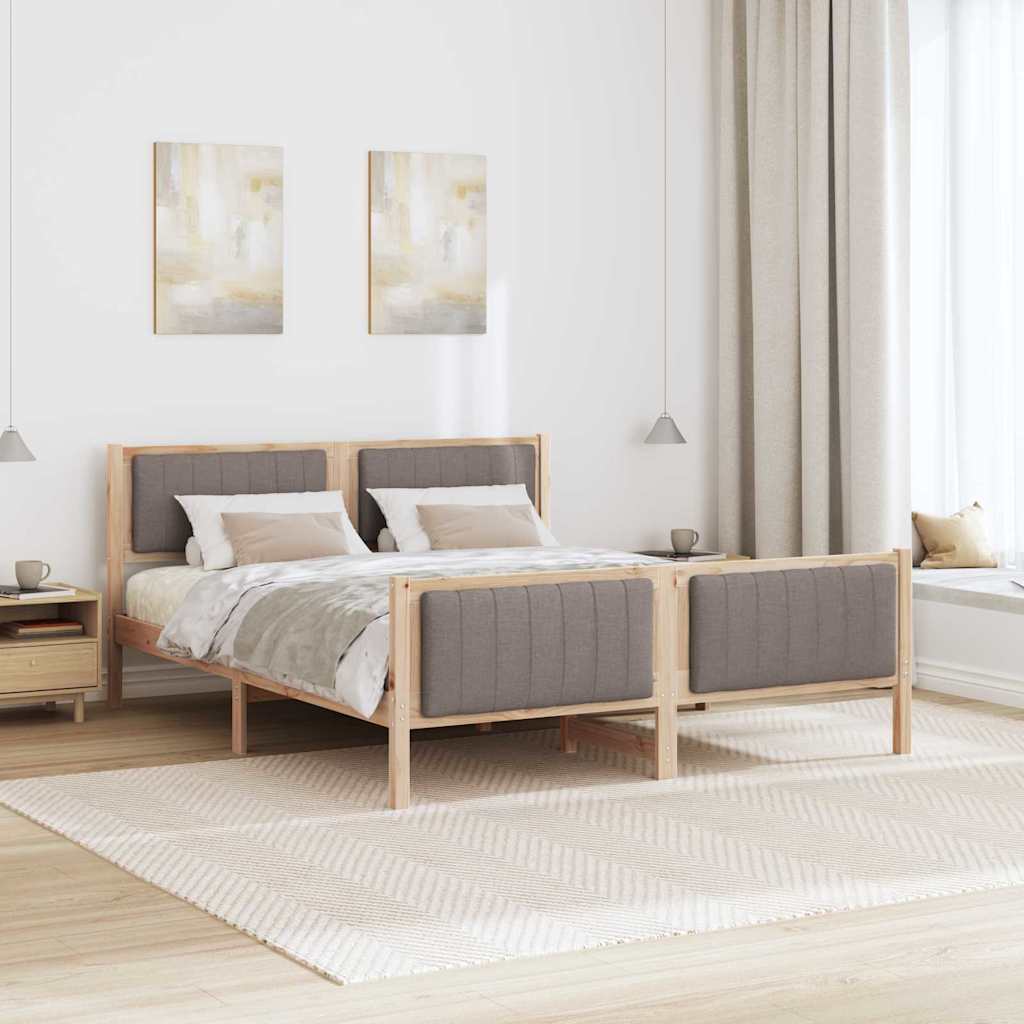 Sengestel Brun og taupe 150 x 200 cm Massivt fyrretræ