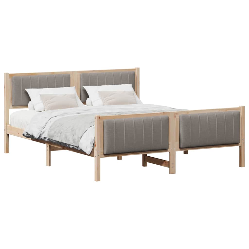 Sengestel Brun og taupe 150 x 200 cm Massivt fyrretræ