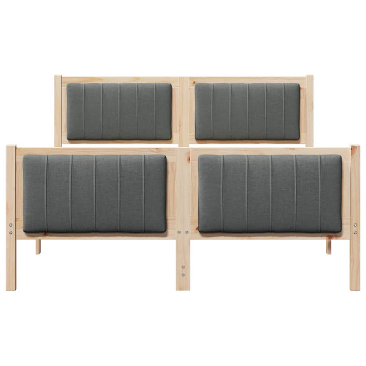Sengestel brun og mørkegrå 140 x 200 cm Massivt fyrretræ
