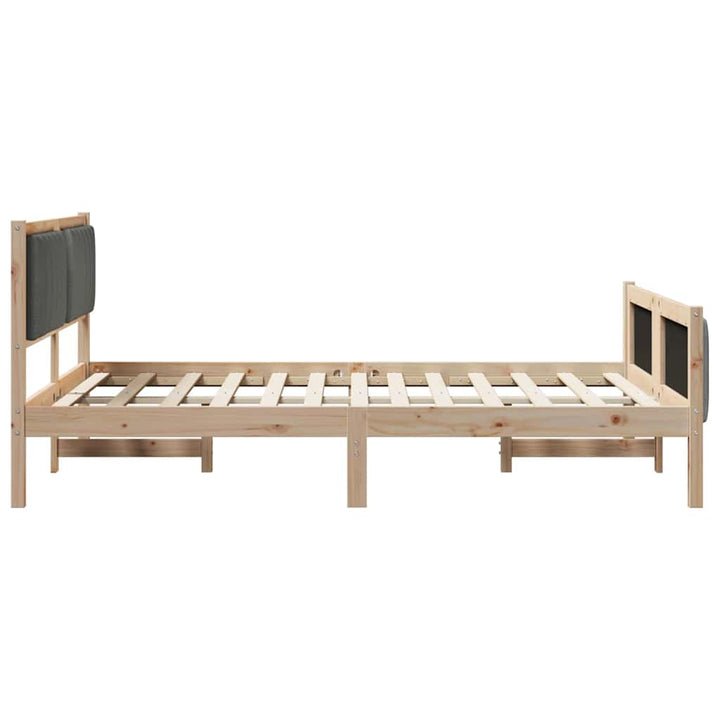 Sengestel brun og mørkegrå 140 x 200 cm Massivt fyrretræ