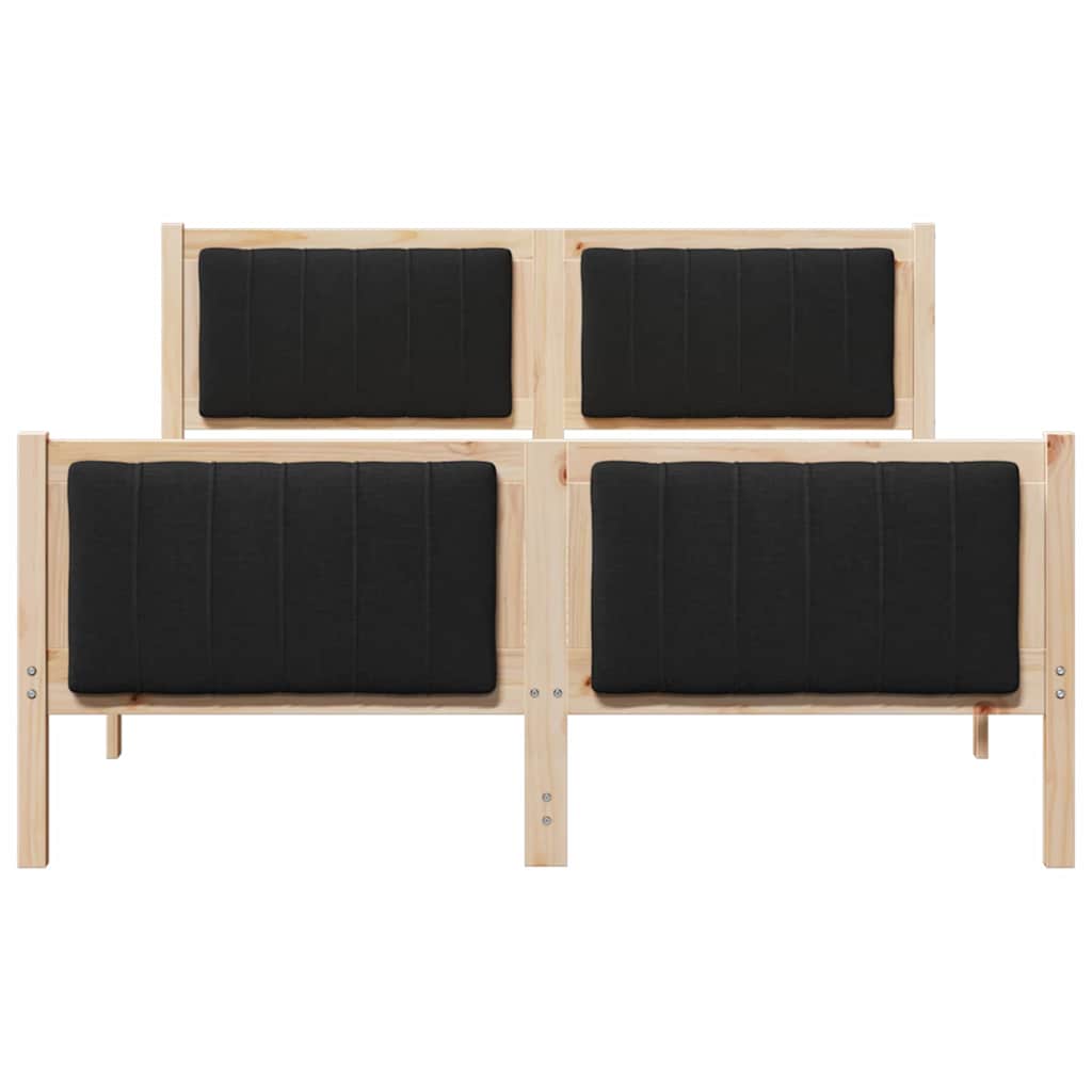 Sengestel Brun og sort 140 x 200 cm Massivt fyrretræ