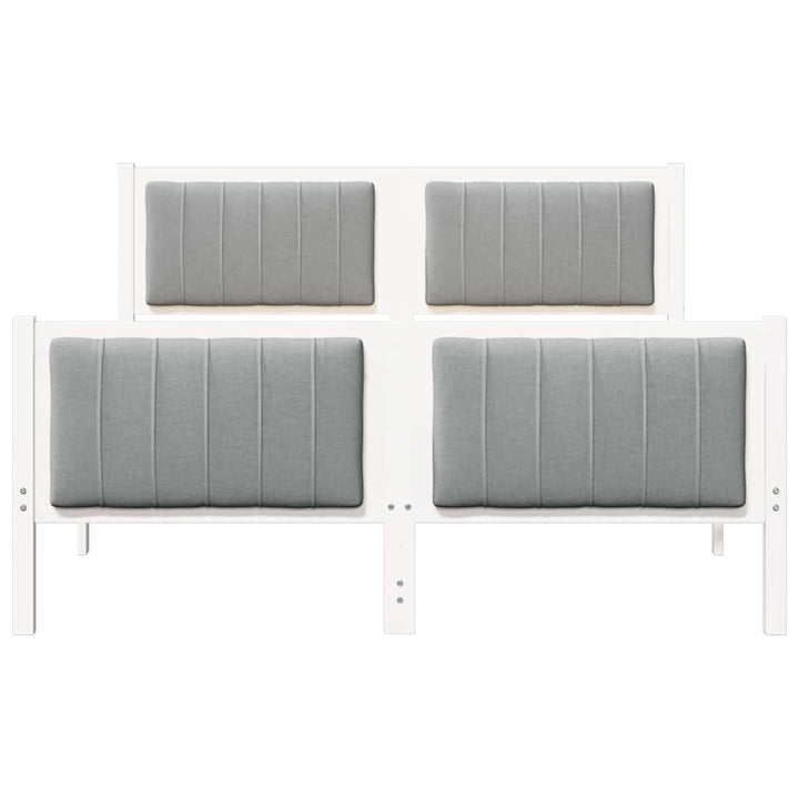 Sengestel Hvid og lys grå 140 x 200 cm Massivt fyrretræ