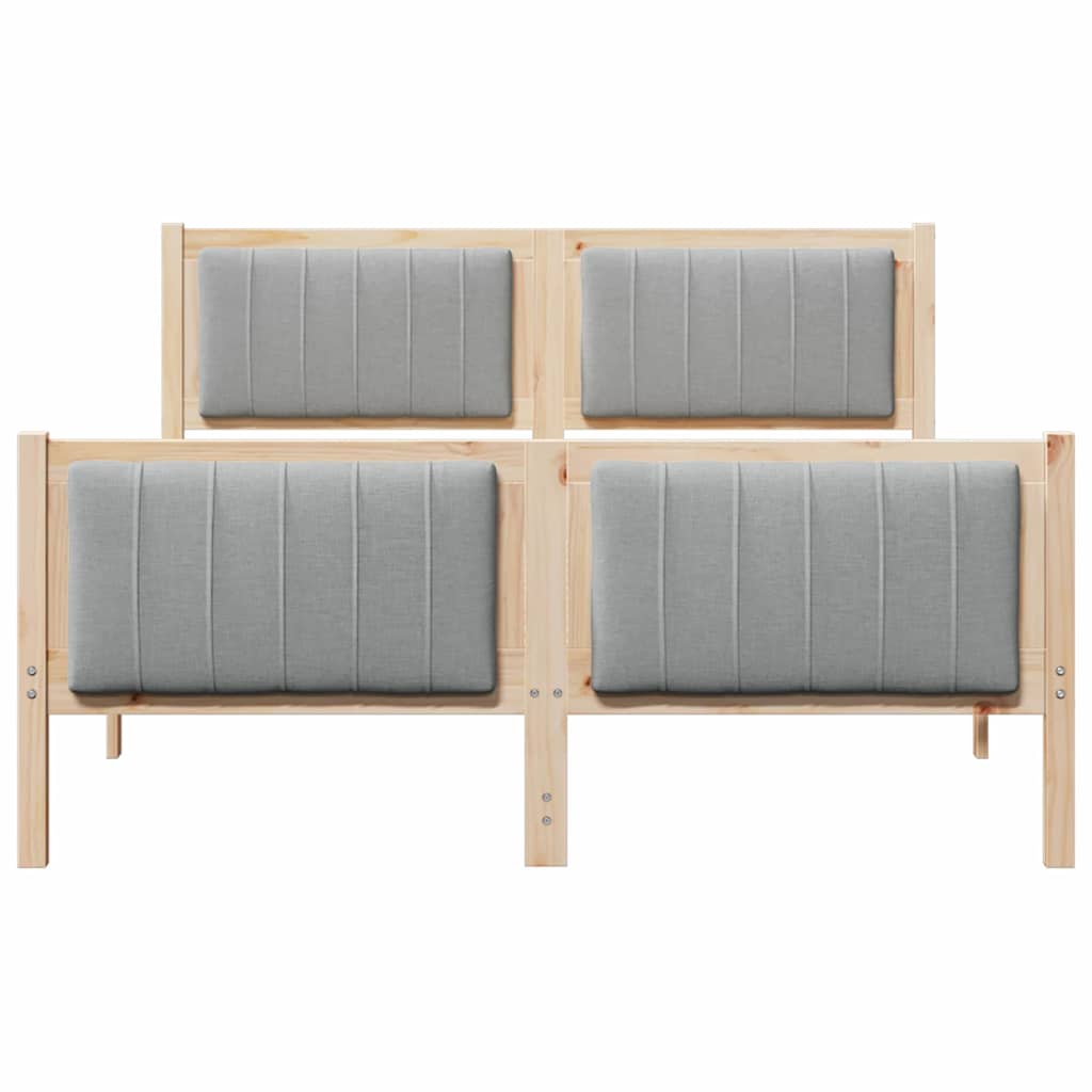 Sengestel Brun og lys grå 140 x 190 cm Massivt fyrretræ