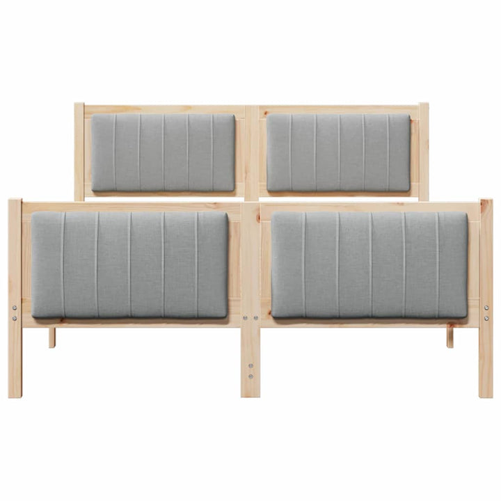 Sengestel Brun og lys grå 140 x 190 cm Massivt fyrretræ